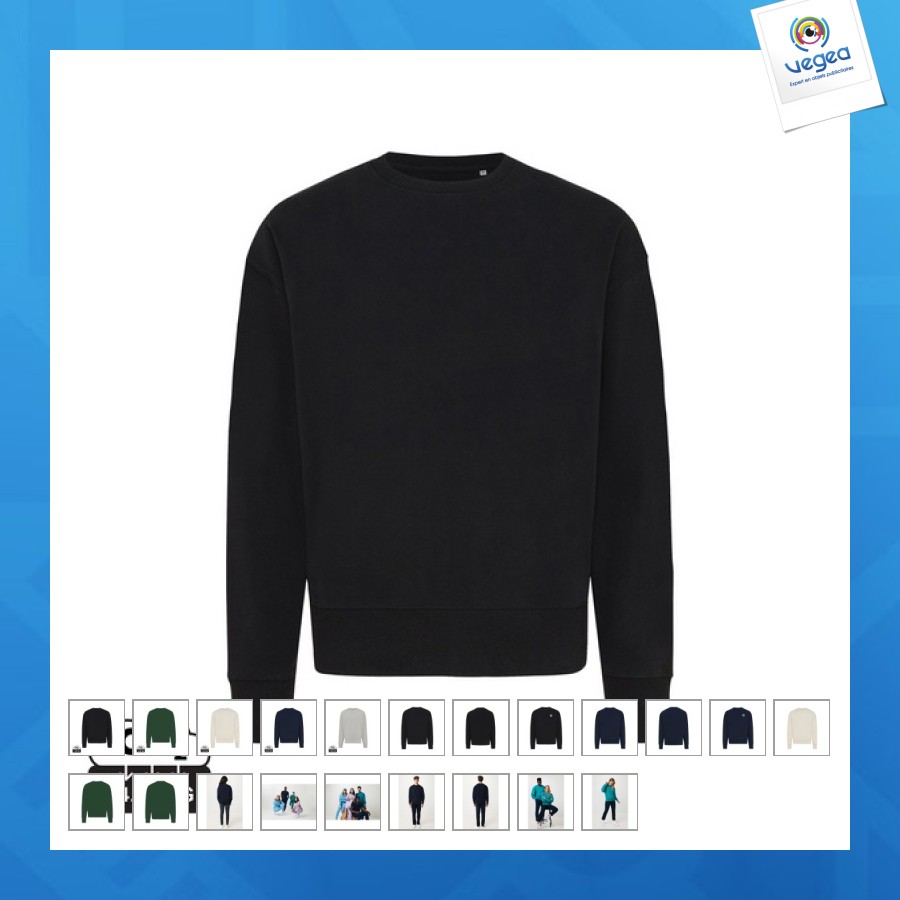 Sweater mit rundhalsausschnitt aus recycelter baumwolle iqoniq kruger
