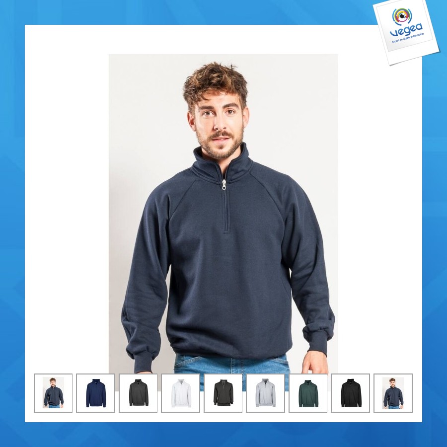Sweatshirt mit reißverschlusskragen