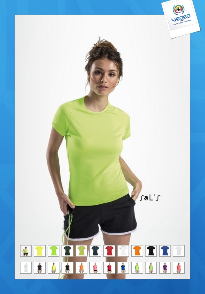 T-shirt, damen, raglanärmel, sporty women - weiß