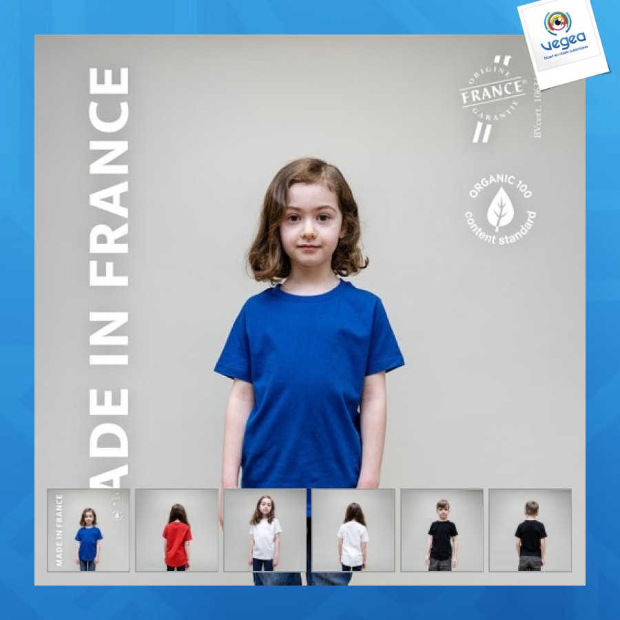 T-shirt für kinder mit rundhalsausschnitt und geripptem rand