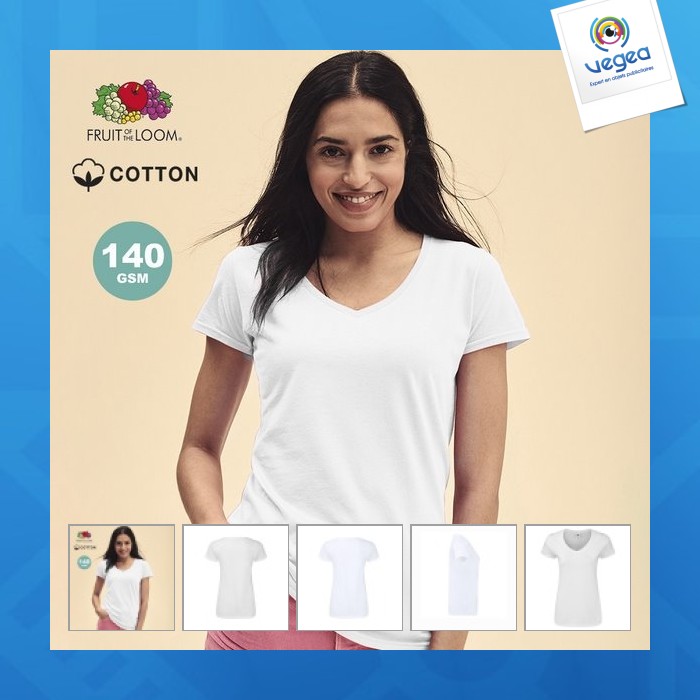 T-shirt frau weiß - iconic v-neck