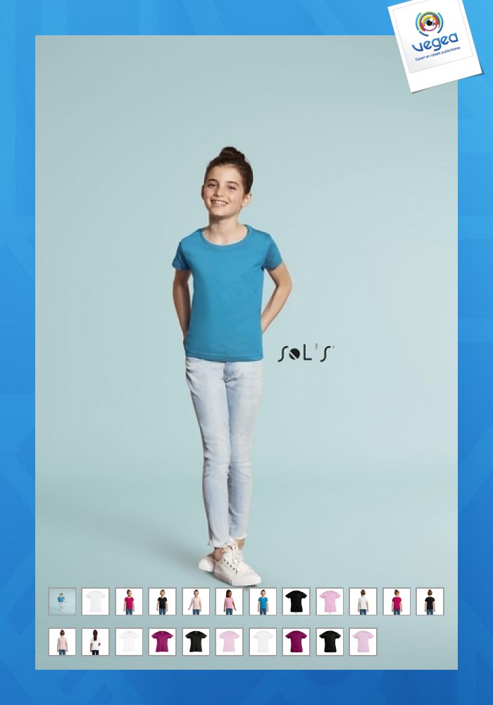 T-shirt kind weiß 150 g sol's - kirsche - 11981b