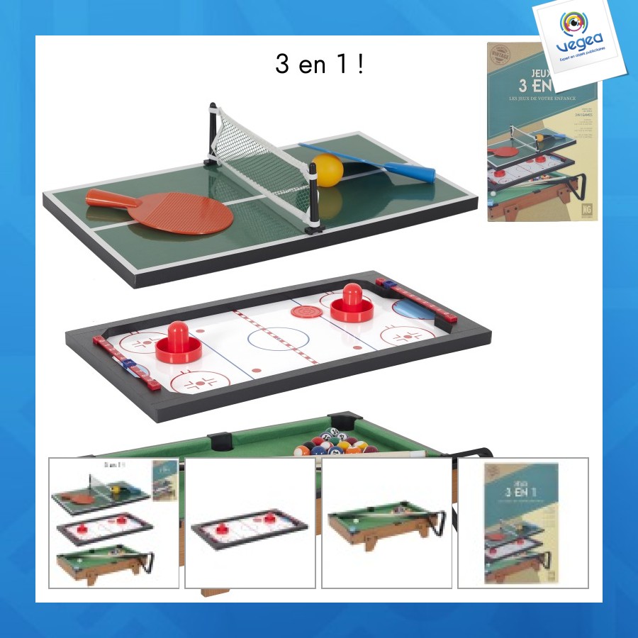 Table de jeu 3 en 1