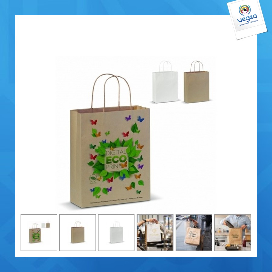 Tasche aus kraftpapier 90g/m² 22x10x31cm