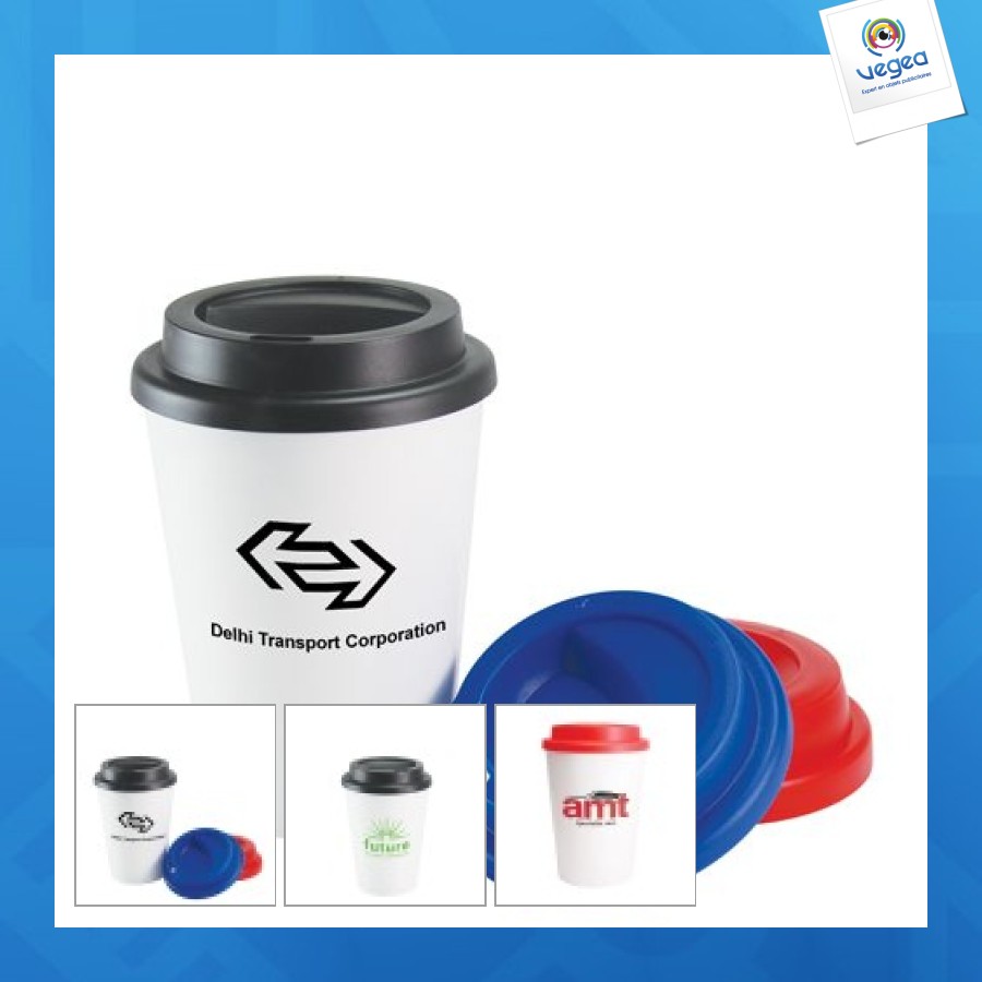 Tasse à café à emporter en plastique à double paroi 340ml/12oz **