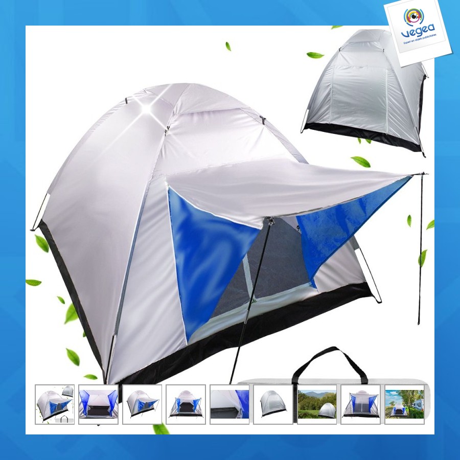 Tente de camping avec toit igloo pour 4 personnes