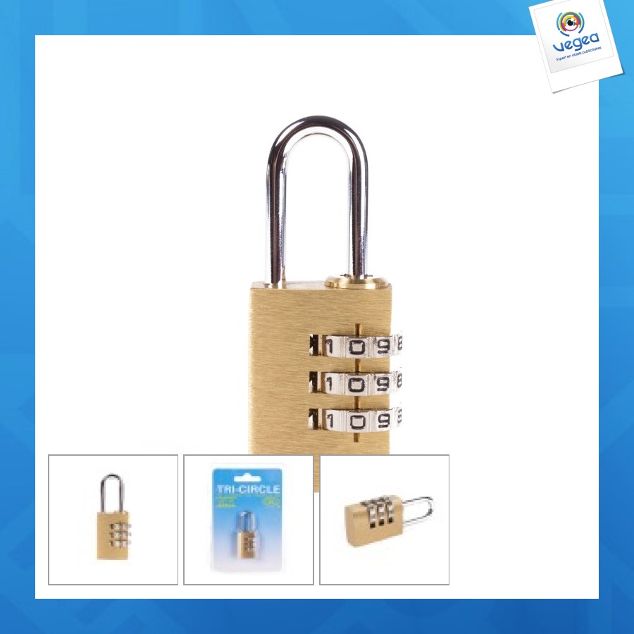 Tri-circle cadenas serrure à combinaison 25mm