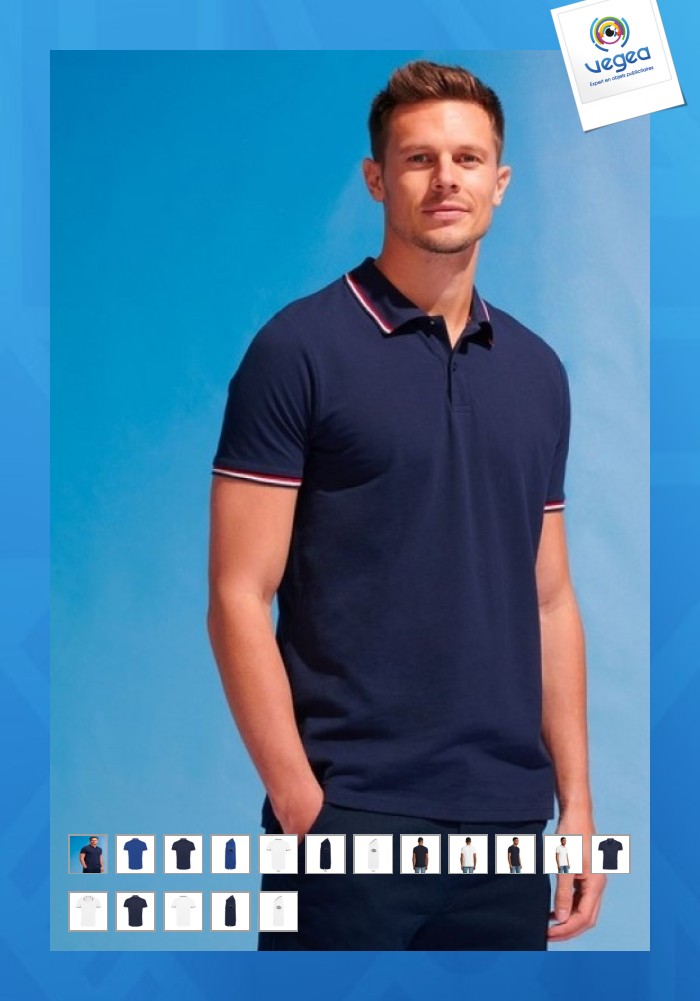 Tricolor-poloshirt 200g prestige