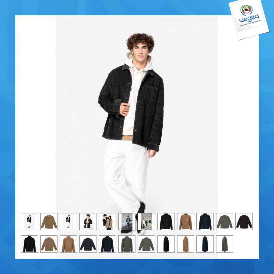 Umweltbewusste cordjacke für männer