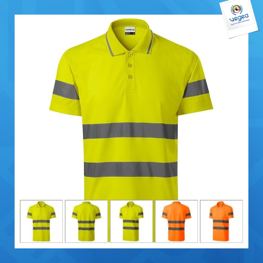 Unisex high visibility work polo 