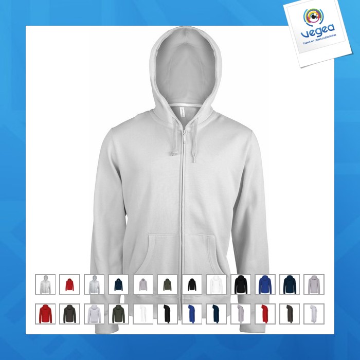 Unisex kariban kapuzen-sweatshirt mit reißverschluss
