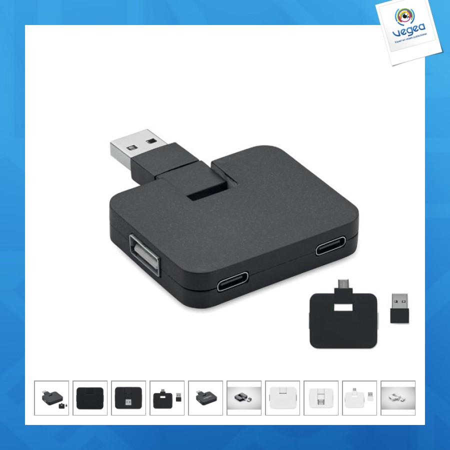 Usb-hub mit 4 anschlüssen und 20 cm kabel