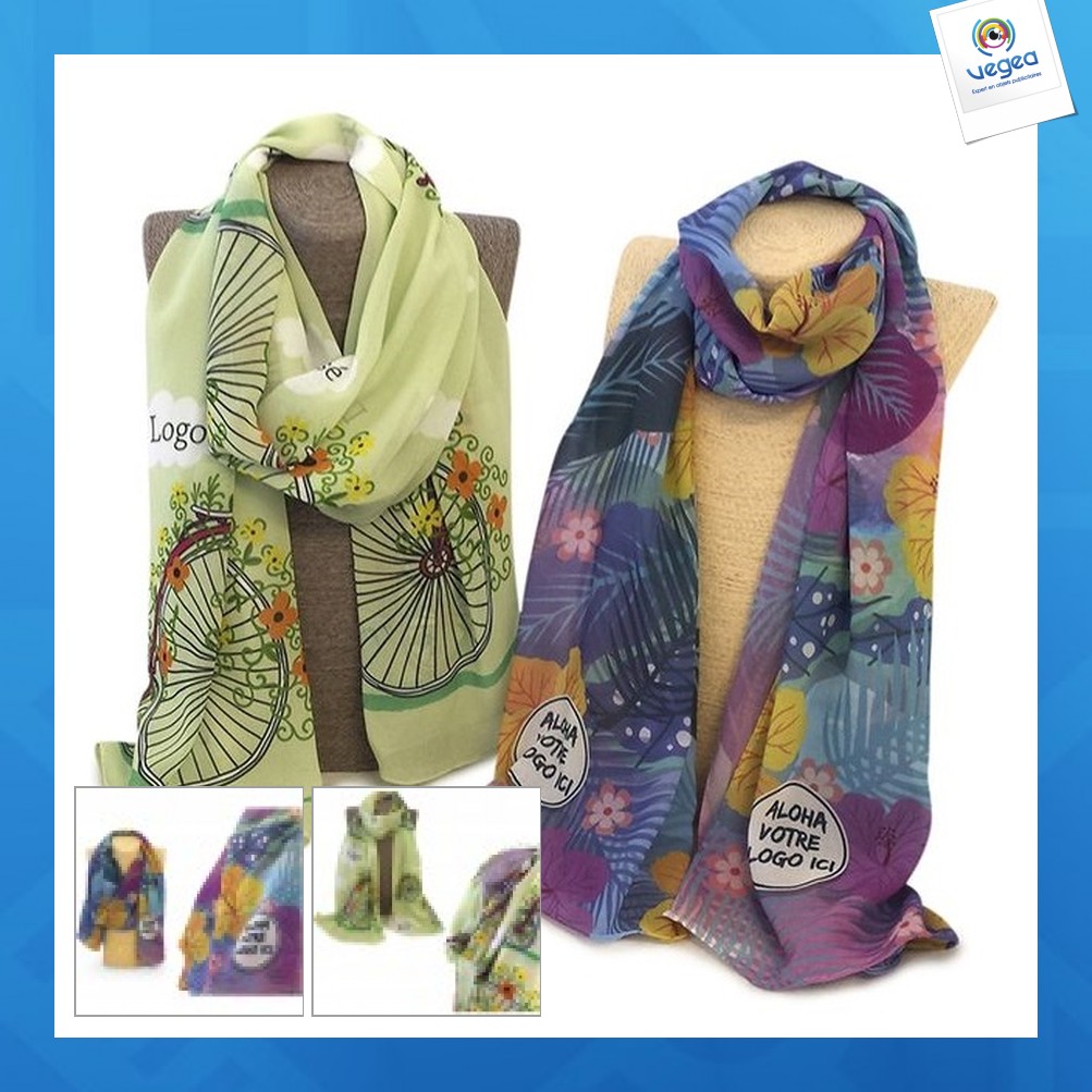 Vierfarbiger voile-schal