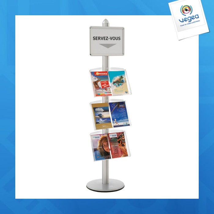 Visual-displays 1 a3-rahmen + 3 geneigte plexi-regale
