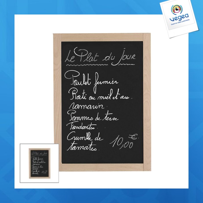 Wandbild schiefer kreide 60 x 40 cm naturholzrahmen