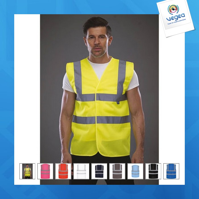 Warnweste mit durchbrochenem netz