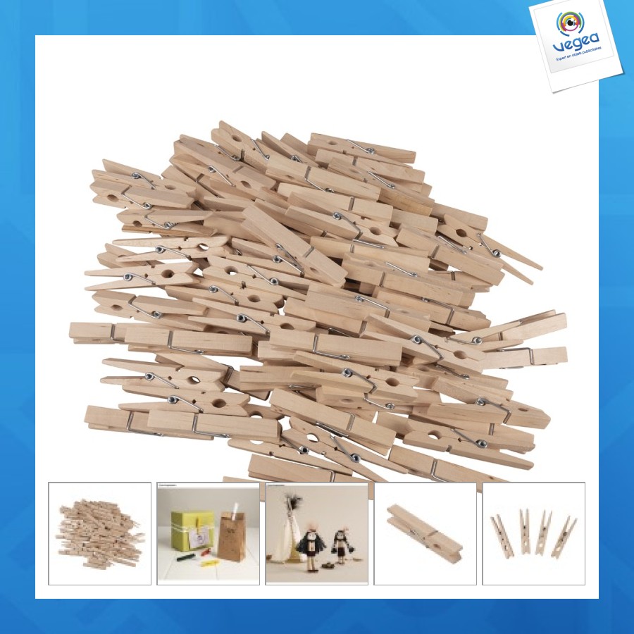 Wäscheklammer aus holz, 72mm, 100 stück