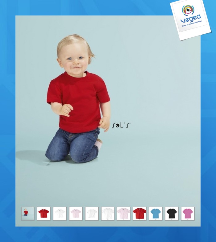 Weißes baby-t-shirt 160 g sol's - mücke - 11975b
