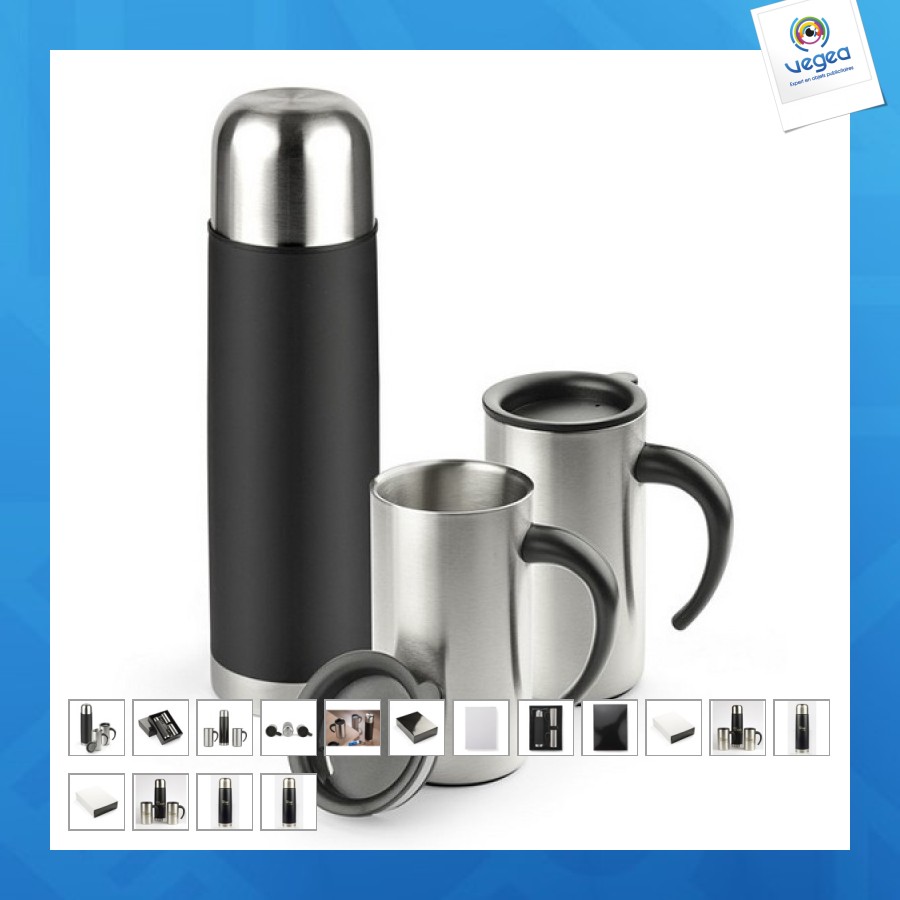 Werbegeschenke acon thermoskanne 500 ml und 2 isothermische tassen 280 ml