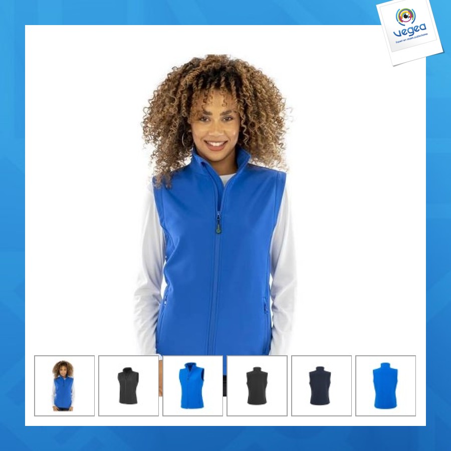 Womens recycled 2-layer printable softshell bodywarmer - women's softshell bodywarmer aus recyceltem polyester