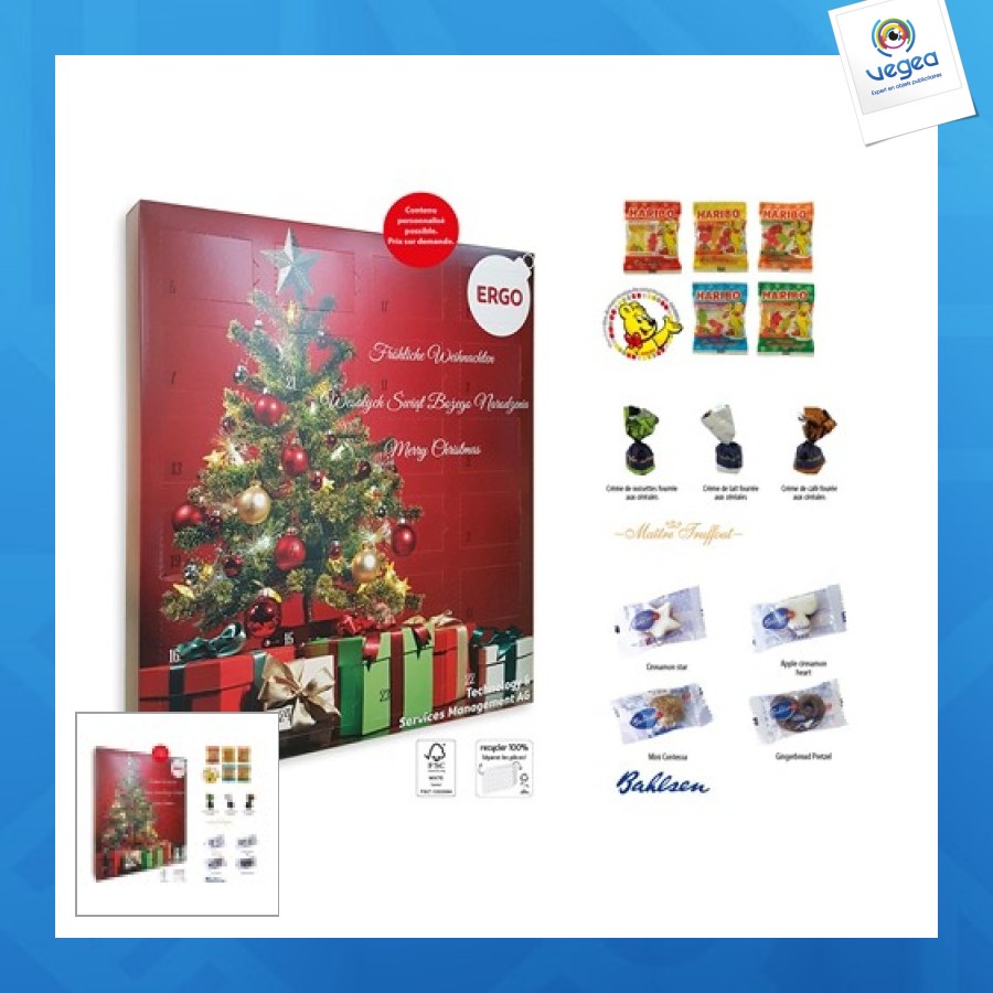 Xxl-adventskalender mit haribo-süßigkeiten, haribo noel