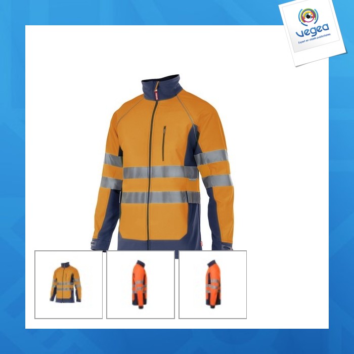 Zweifarbige softshell-jacke mit hoher sichtbarkeit velilla