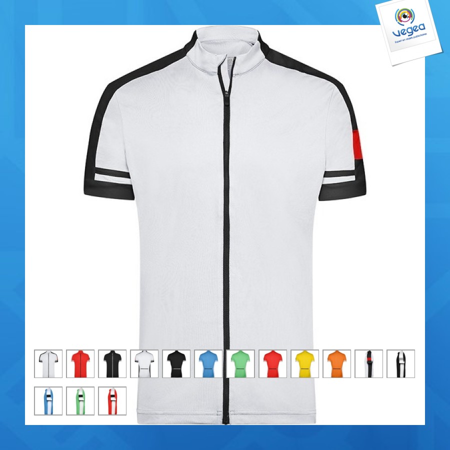 Zweifarbiges fahrradtrikot mit reißverschluss