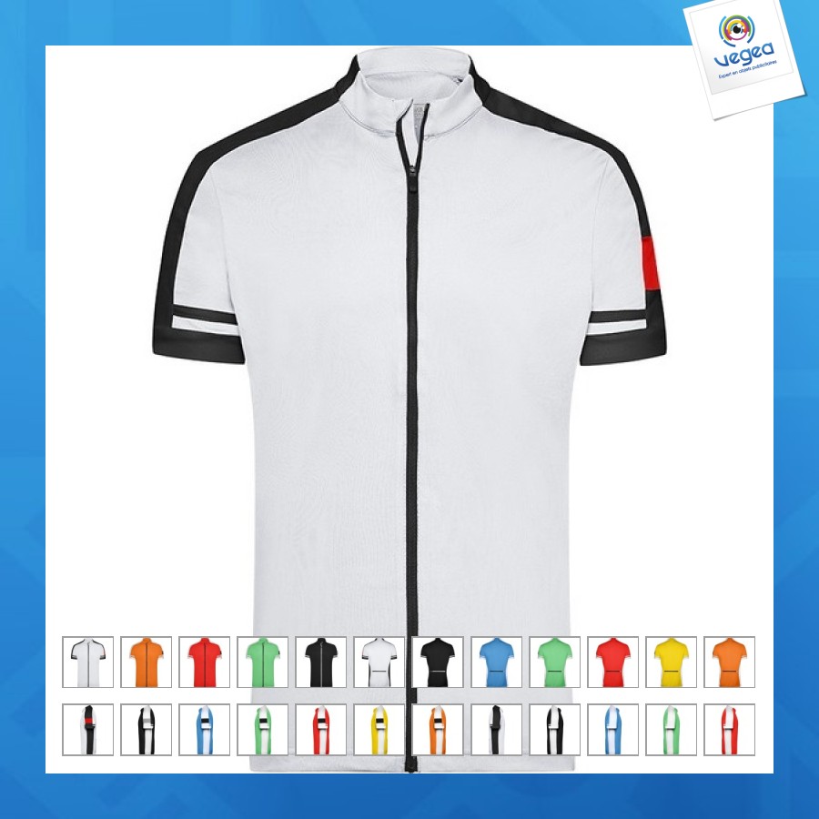 Zweifarbiges fahrradtrikot mit reißverschluss